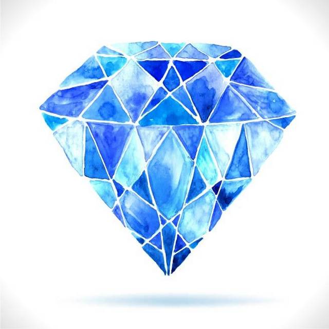 蓝色多面体钻石