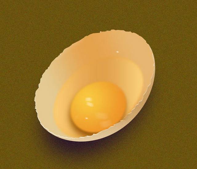 手绘碗里的鸡蛋