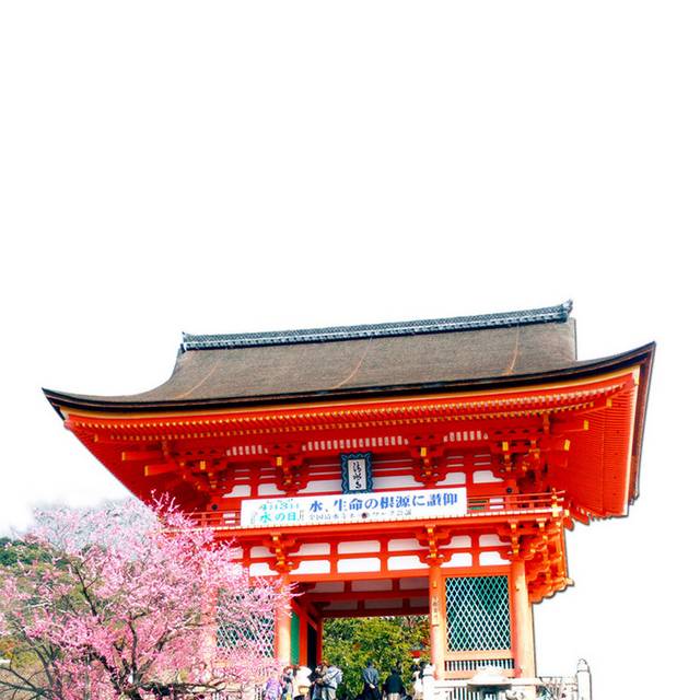 唯美樱花手绘日式建筑