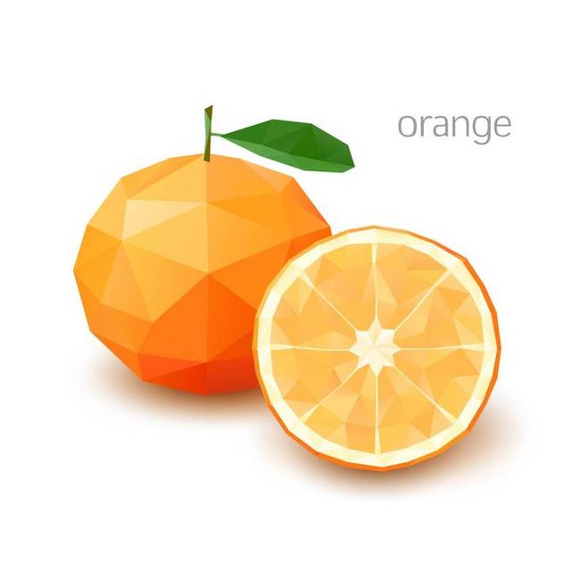 色块拼接橙子
