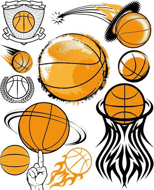 多种手绘篮球