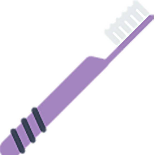 紫色手绘牙刷