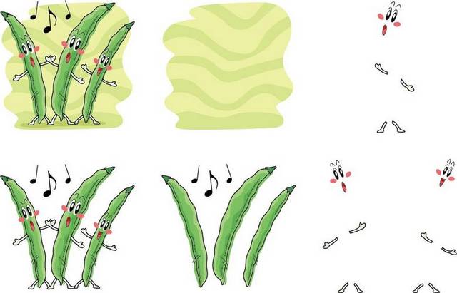 手绘四季豆矢量素材