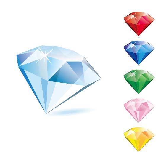 多种颜色手绘钻石