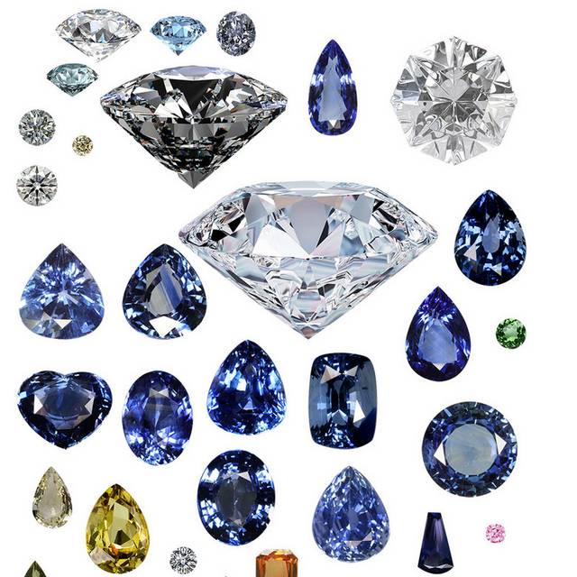 蓝色璀璨钻石素材