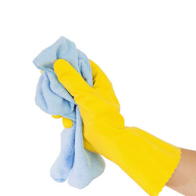 黄色清洁手套设计元素