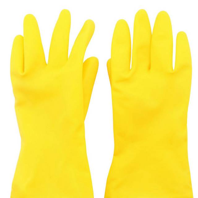 一副黄色清洁手套