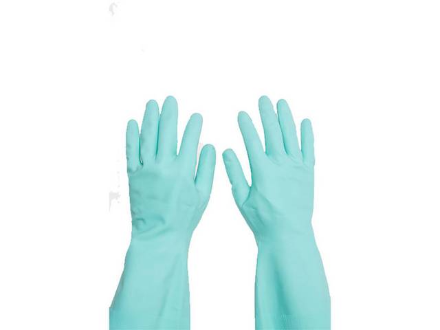 手绘蓝色清洁手套