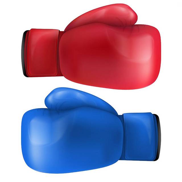 红蓝两只拳击手套