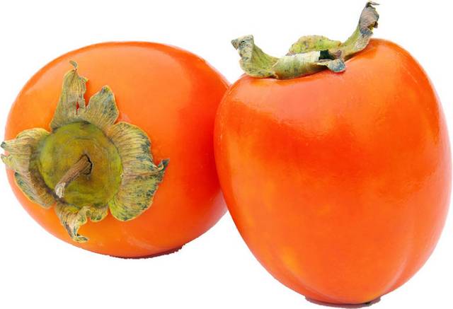 两颗成熟的柿子