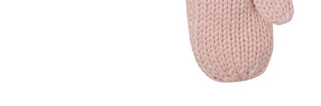 粉色针织手套