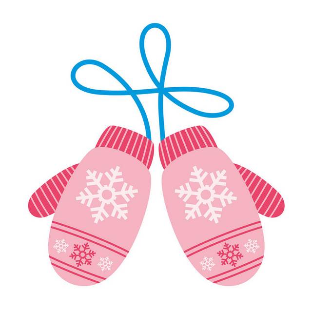 粉色雪花手套