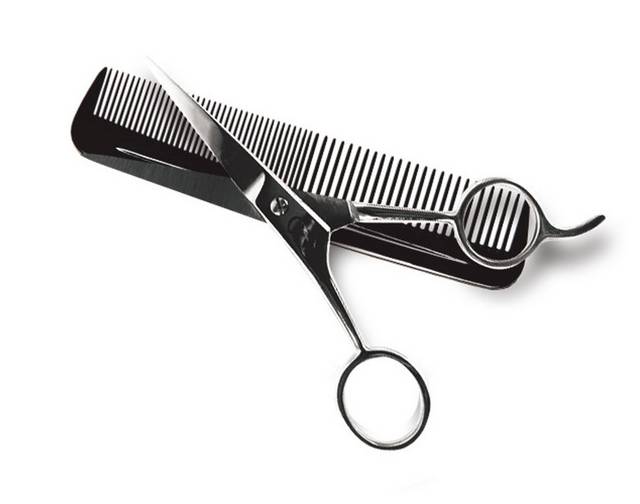 理发剪刀和梳子