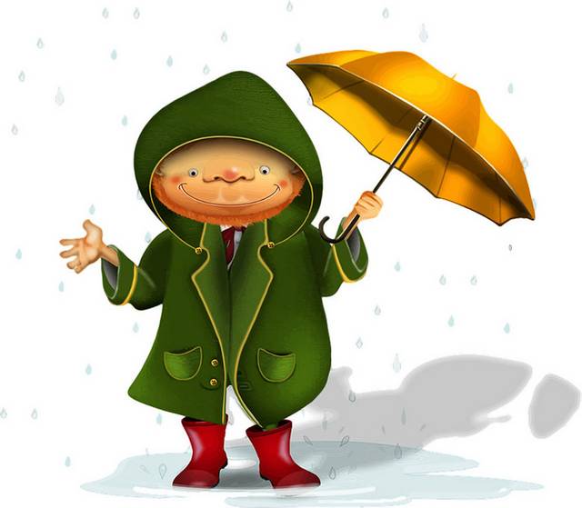 卡通雨衣雨伞素材