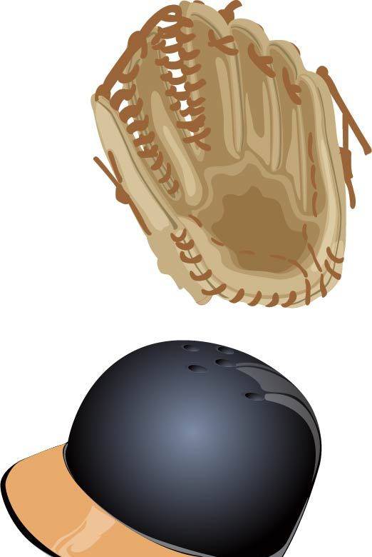 手绘褐色棒球手套