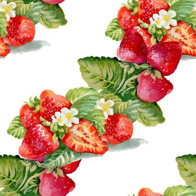 清新手绘草莓素材