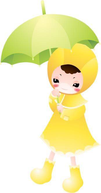 手绘儿童雨衣雨伞