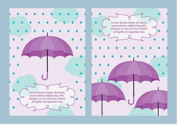 手绘紫色雨伞