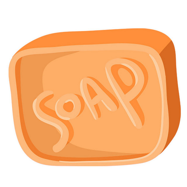 手绘橙色肥皂