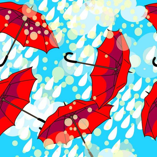 卡通红色小雨伞