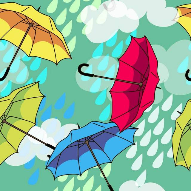 卡通手绘雨伞