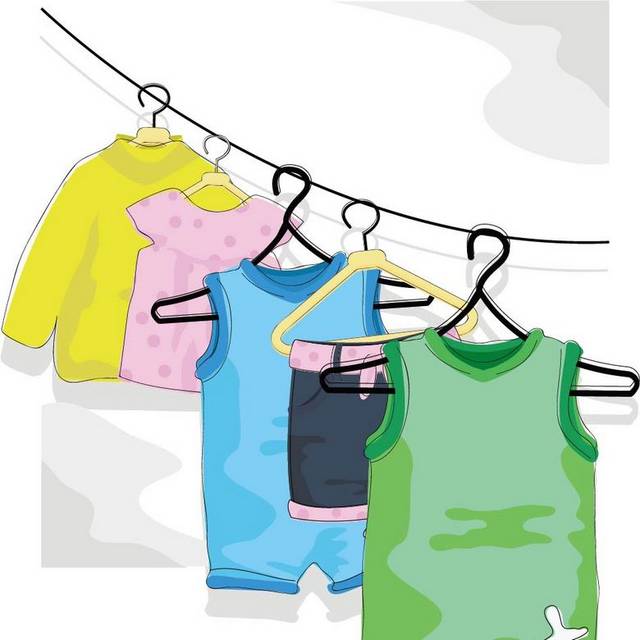 手绘有衣服的衣撑