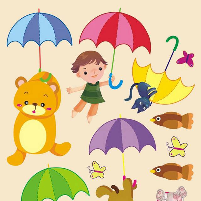 多种卡通小雨伞