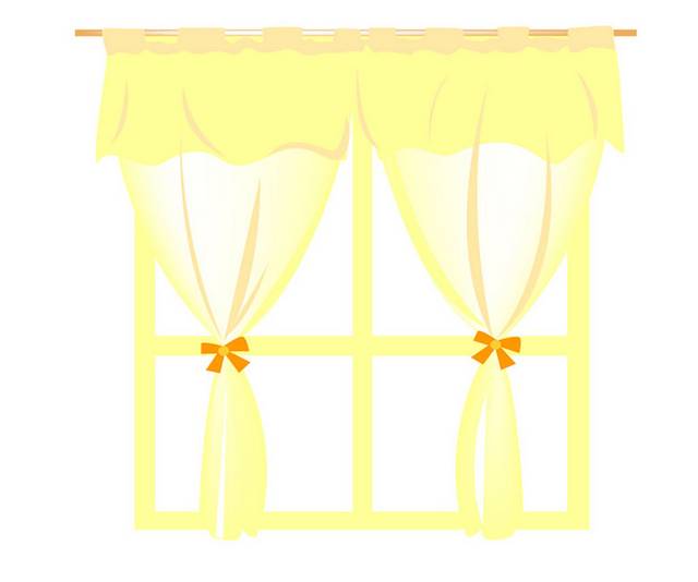 黄色窗纱素材
