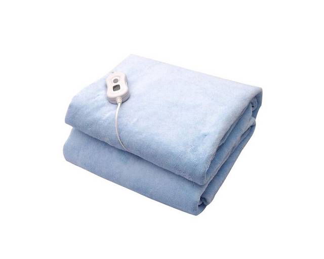 蓝色叠好的电热毯