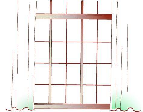 木质窗户窗纱