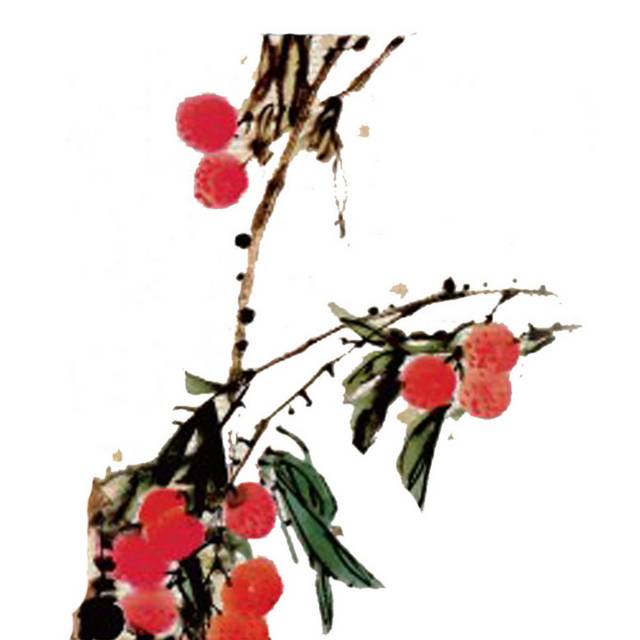杨梅国画素材