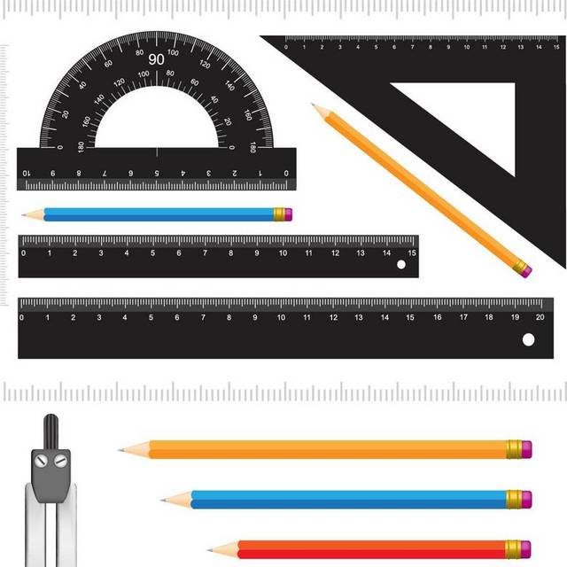 多种矢量笔和尺子