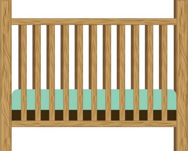 手绘木质婴儿床