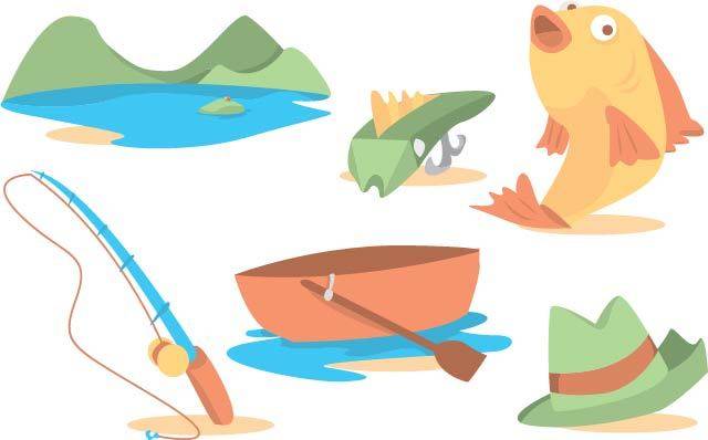 多种卡通渔具