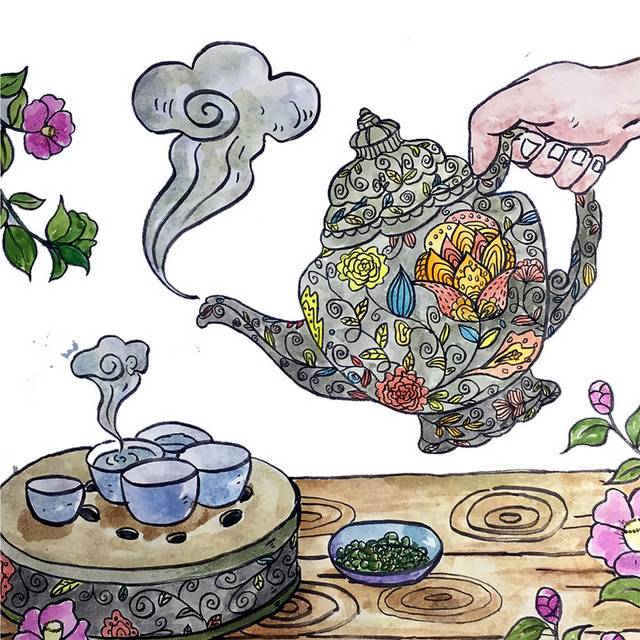 欧式泡茶素材