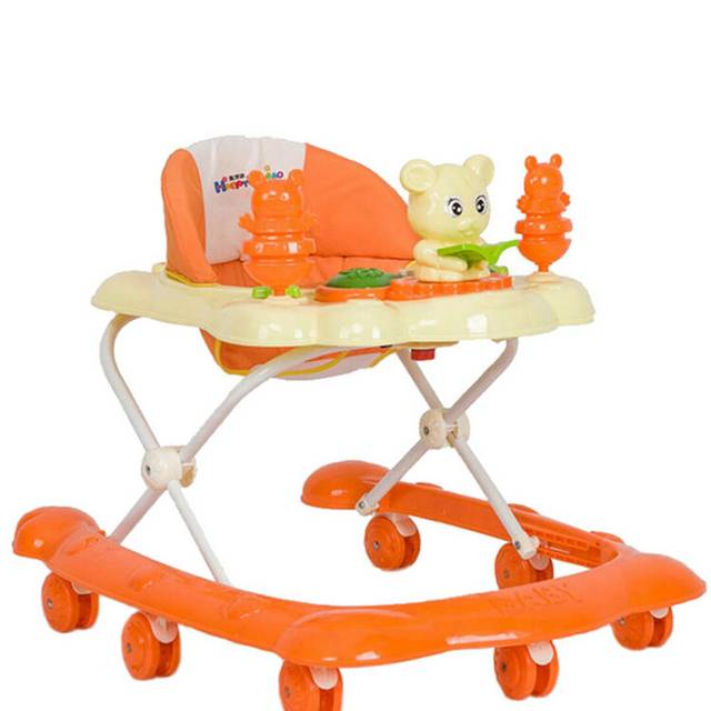 橙色婴儿学步车