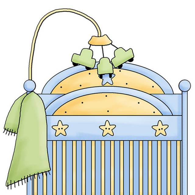 婴儿床插画素材