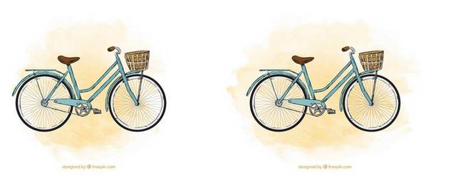 手绘两辆自行车