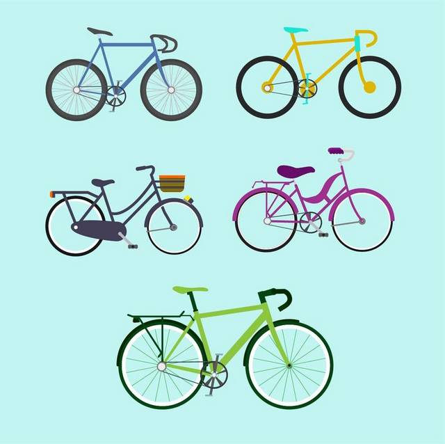 五辆手绘自行车
