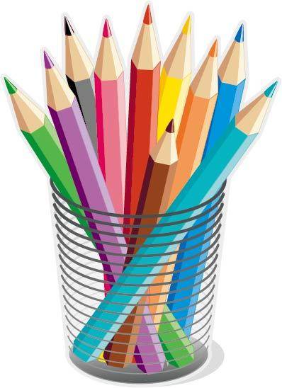 彩色铅笔矢量设计素材
