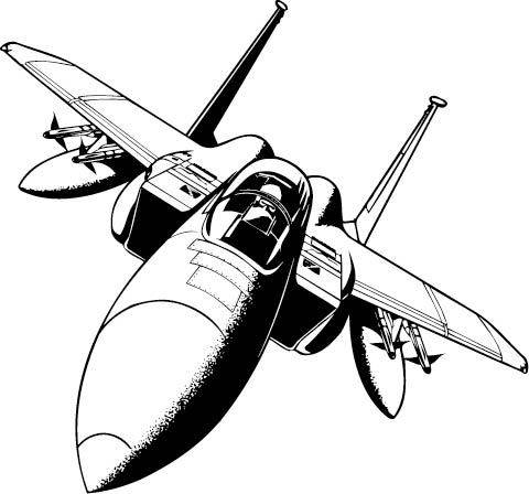 素描战斗飞机素材