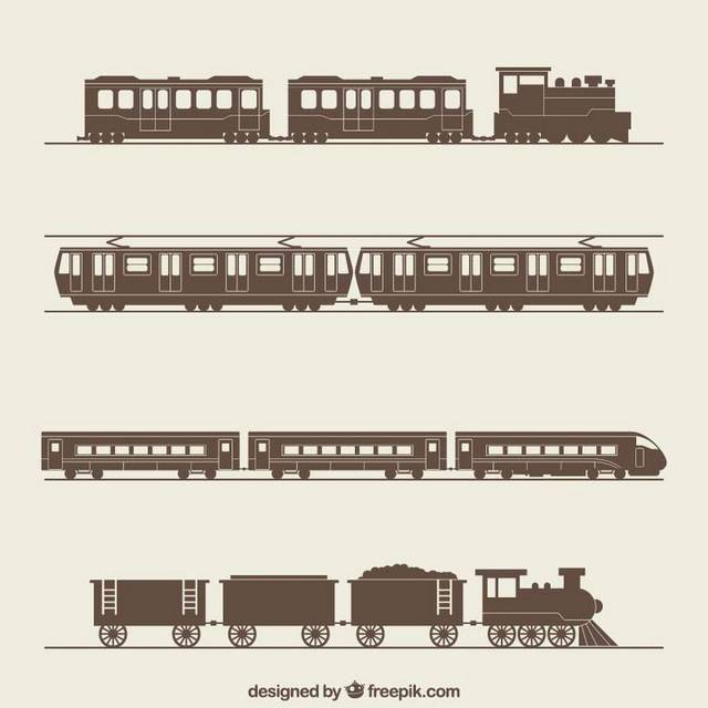 四款火车插画