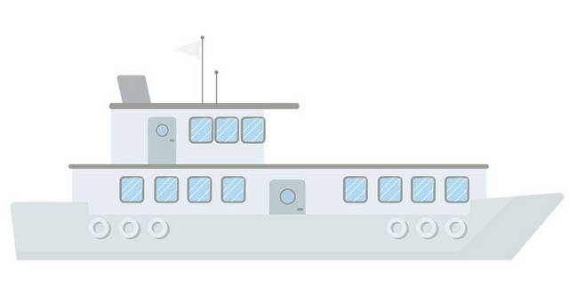 白色游轮卡通素材