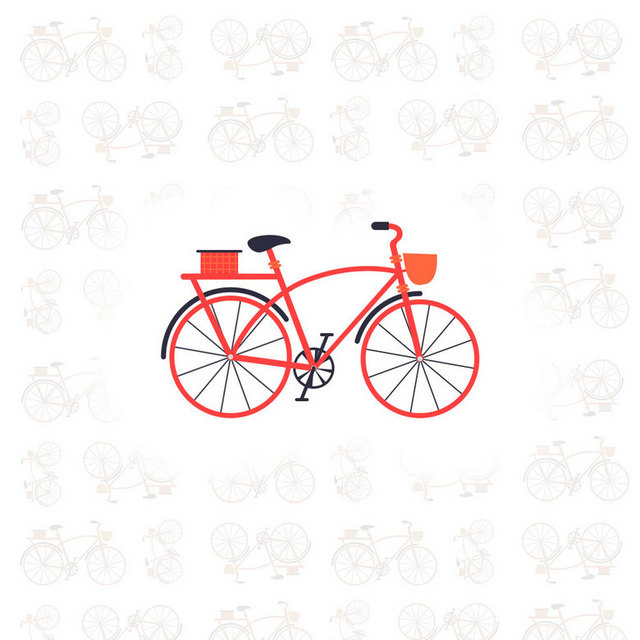 橙色卡通自行车