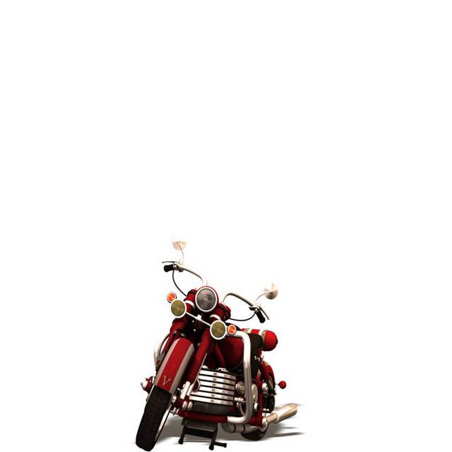一辆红色摩托车