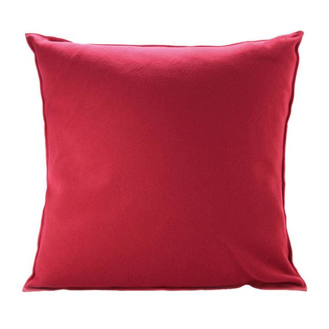 红色纯色抱枕