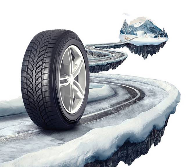 冰雪中的轮胎