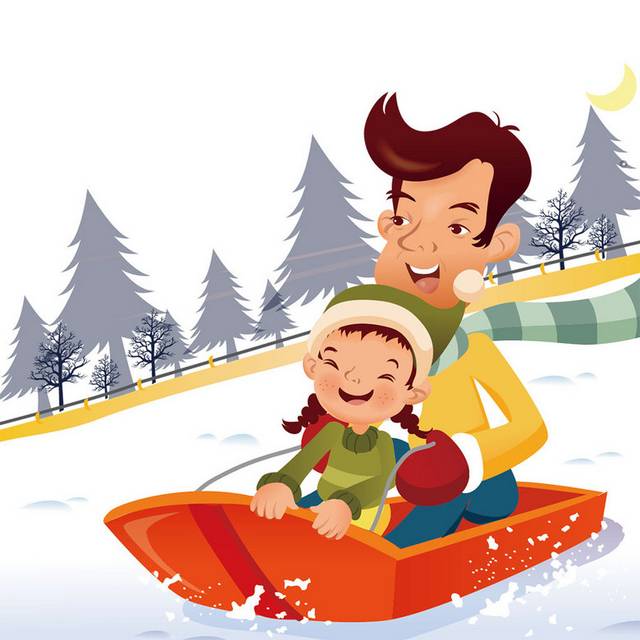 冬季滑雪橇