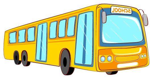 黄色公交车手绘