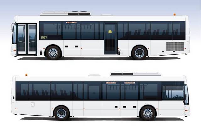 白色公交车矢量元素